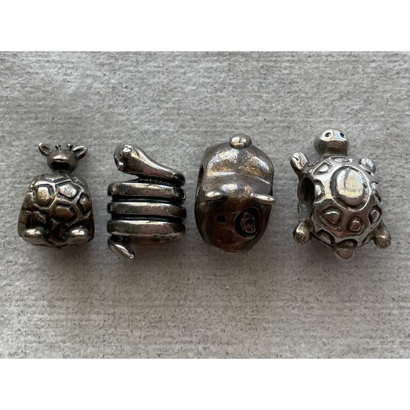 Pandora Jewelry - Pandora Lot Of 4 ALE 925 Sterling Silver Charm Snake Giraffe Turtle Dog